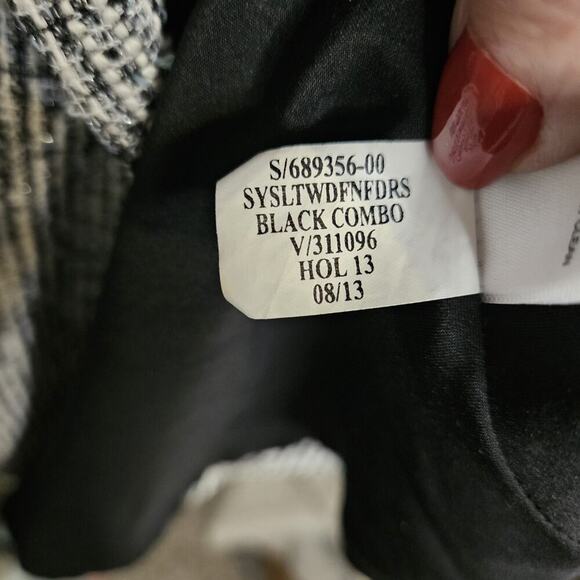 BANANA REPUBLIC Sleeveless Drop Waist Boucle Black White Dress 12 Flounce EUC - Picture 11 of 11